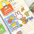 Officially licensed mini Miffy sticker books and peel-off character stickers featuring Miffy, Boris Bear, and Snuffy