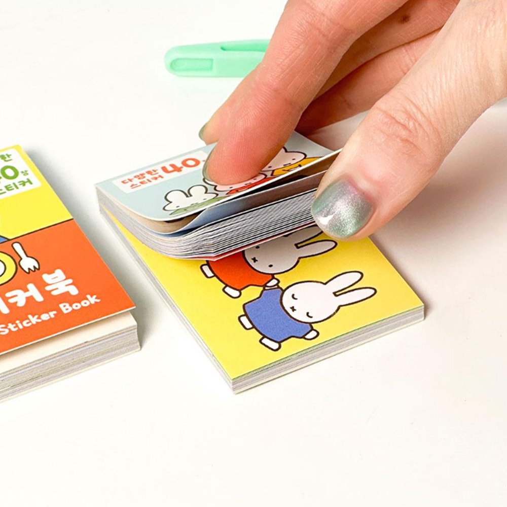 Officially licensed mini Miffy sticker books and peel-off character stickers featuring Miffy, Boris Bear, and Snuffy