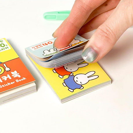 Officially licensed mini Miffy sticker books and peel-off character stickers featuring Miffy, Boris Bear, and Snuffy