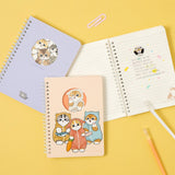 Officially licensed Mofusand spiral notebooks with die-cut peek-a-boo window covers displaying adorable kitten art