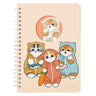 Officially licensed Mofusand spiral notebooks with die-cut peek-a-boo window covers displaying adorable kitten art