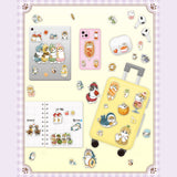A sheet of officially licensed Mofusand stickers featuring various versions, organized by size from XL at the top to small at the bottom