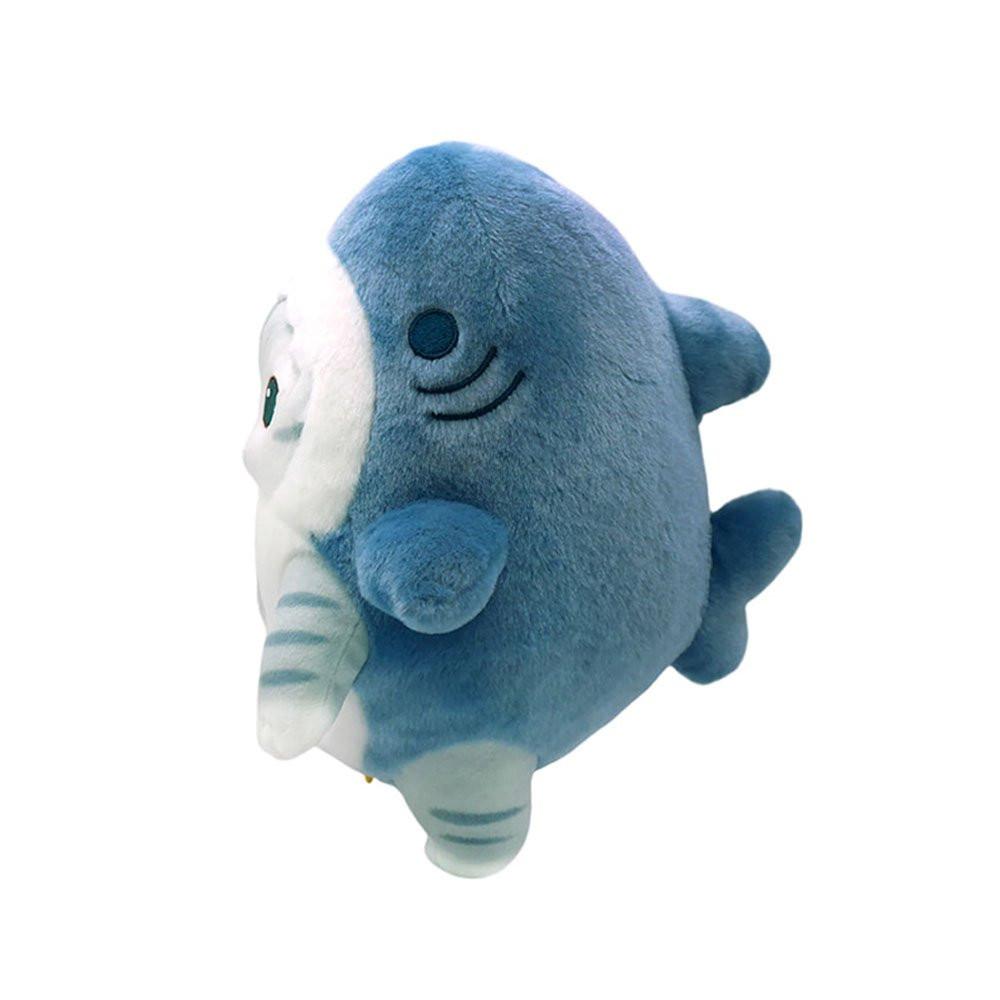 Office licensed by Mofusand cat is dressed in a shark costume and holding a cute squid in its paws. Perfect for Mofusand fans, this plush combines playful charm with cozy cuteness. It's a must-have addition for collectors and those who love unique and fun plushies!