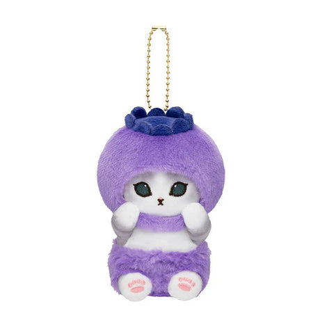 A delightful officially licensed collection of Mofusand vegetable cat plushies featuring kittens dressed in vibrant costumes like eggplant, radish, tomato, pumpkin, broccoli, and cauliflower