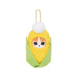 Mofusand Corn-shaped keychain with a cat face design on a white background