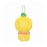 Mofusand Plush keychain shaped like a yellow paprika with a green top on a white background