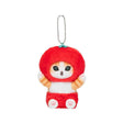 Mofusand cat Plush keychain with a red tomato custume on a white background