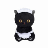 Officially licensed Mofusand black cat dressed as a classic maid plush stuffed animal 