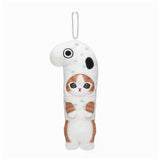 Officially licensed Mofusand cat plush keychain wearing a white sea eel head costume