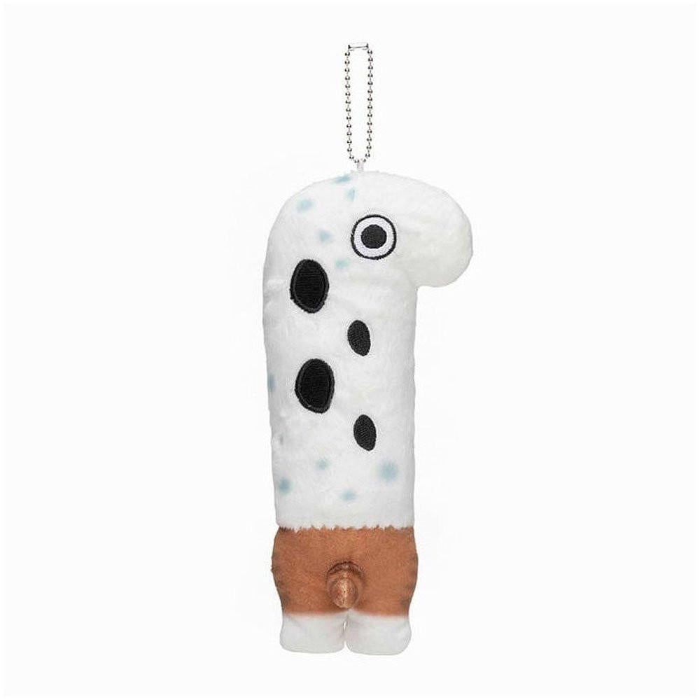 Officially licensed Mofusand cat plush keychain wearing a white sea eel head costume