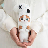 Officially licensed Mofusand cat plush keychain wearing a white sea eel head costume