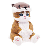 An officially licensed collection of five Mofusand aquatic animal figurines featuring kittens dressed in cute sea creature suits, including an otter, shark, whale shark, penguin, and squid