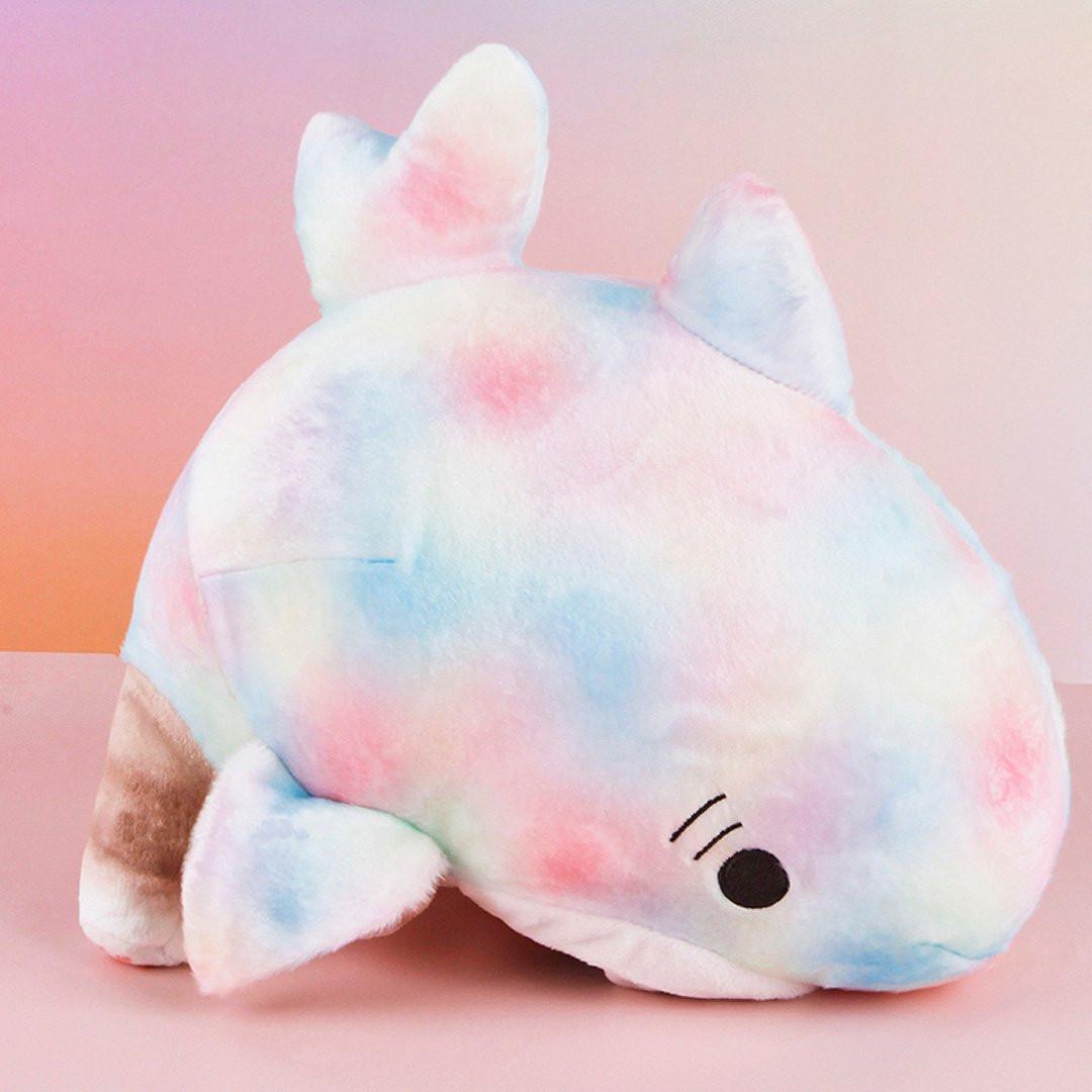 Officially licensed Mofusand plush cats wearing marble pastel shark costumes. Perfect for gift, displaying or collecting to Mofusand fans of all ages.