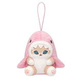 Officially Licensed Mofusand Pastel Shark Meow Plush Keychain! These authentic cats in pastel pink hoodies feature stunning blue eyes, and pink paw pads. Perfect for ornament , displaying, bag charm or gifting to Mofusand fans of all ages.