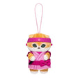 An officially licensed Mofusand Ninja Plush Keychain featuring a white/yellow cat in a pink ninja outfit and headband with a paw print logo