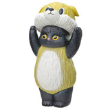 A set of six mofusand collectible cat figurines featuring kittens dressed in adorable animal suits including a panda, cow, tiger, rabbit, bear, and dog.