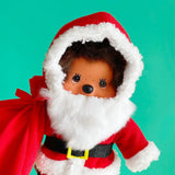 Officially licensed by Sekiguchi Japan, Limited Edition Mochhichi boy dressed in Santa Clause outfit, put on a Santa beard and holding Santa's sack. Monchhichi boy santa crafted from soft plush materials with a vinyl face and freckles make Monchhichi so cute. He’s perfect for cuddling, displaying, or gifting to Monchhichi fans of all ages. ideas holiday gift or collectible figures with guaranteed authenticity.