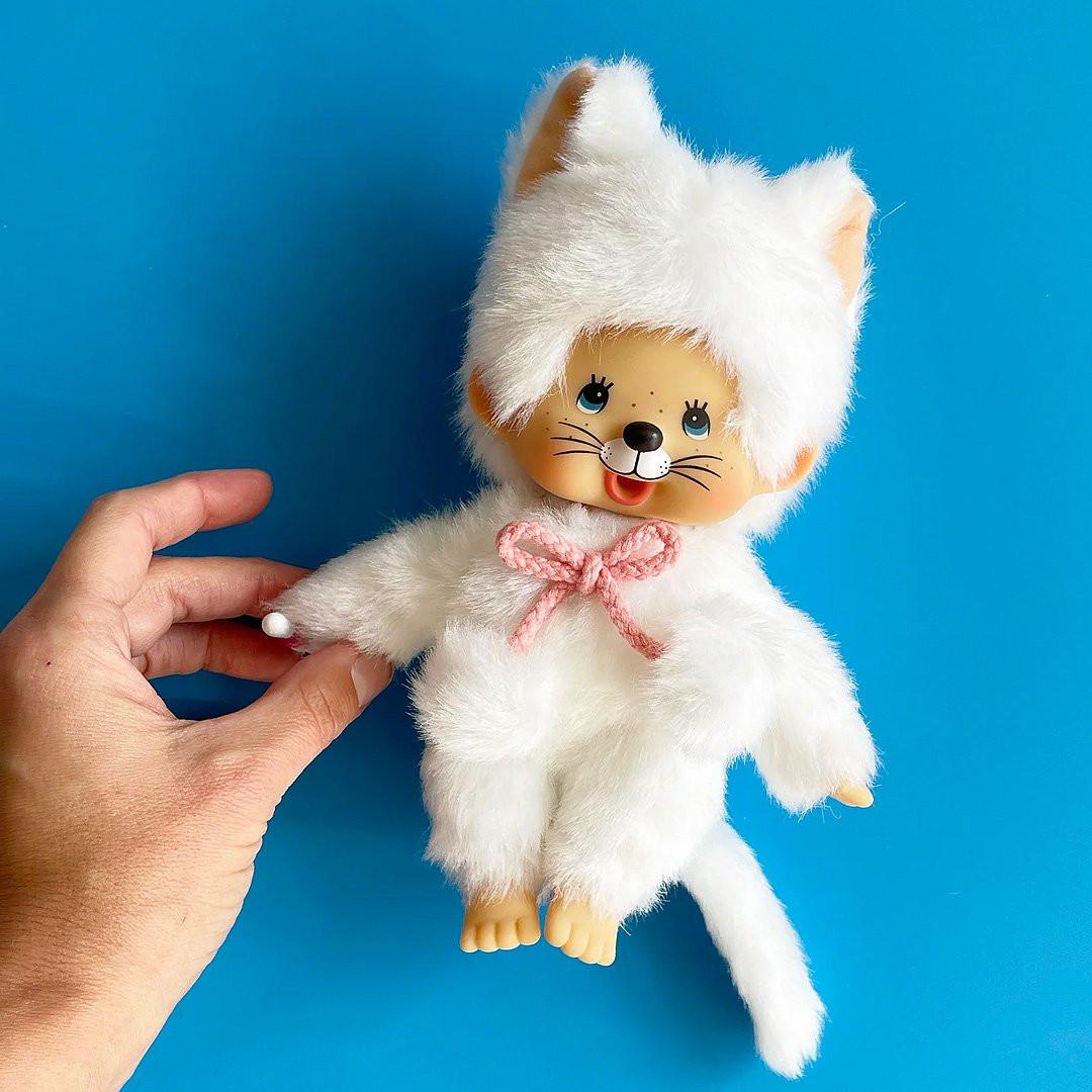 Monchhichi Girl White Cat 7