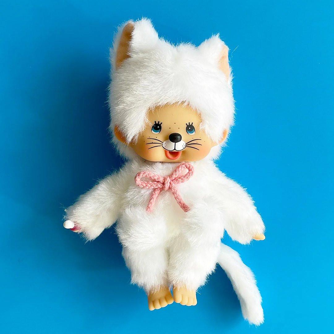 Monchhichi Girl White Cat 7