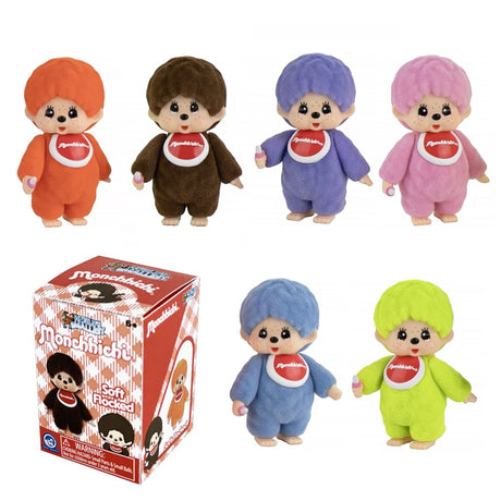 An exclusive set of officially licensed Sekiguchi's Monchhichi flocked character hanger keychains in the blind boxes.