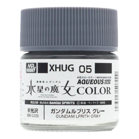 A jar of officially licensed Mr. Hobby Aqueous Hobby Color XHUG05 Gundam Lfrith Gray Semi-gloss paint
