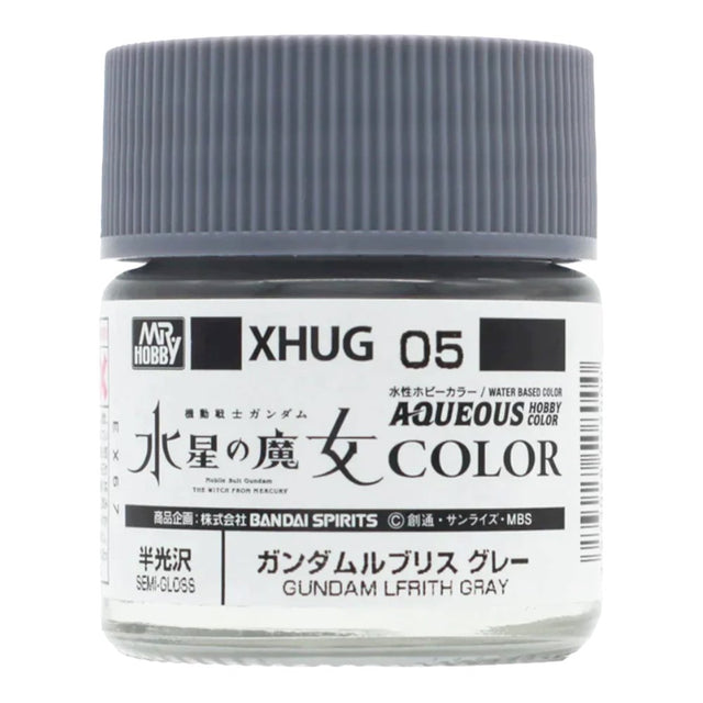 A jar of officially licensed Mr. Hobby Aqueous Hobby Color XHUG05 Gundam Lfrith Gray Semi-gloss paint
