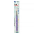 An officially licensed Mr. Hobby Mr. Brush Flat No. 2 features a lavender-colored ergonomic silicone grip and a flat orange-bristled tip