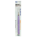 An officially licensed Mr. Hobby Mr. Brush Round No. 20/0 brush features a thin, lavender-colored ergonomic silicone grip and an ultra-fine pointed tip