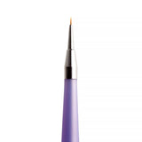 An officially licensed Mr. Hobby Mr. Brush Round No. 20/0 brush features a thin, lavender-colored ergonomic silicone grip and an ultra-fine pointed tip