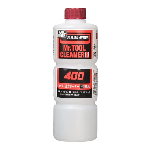 Mr. Tool Cleaner R, a high-strength liquid solvent for cleaning airbrushes, paintbrushes, and hobby tools.