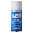 A 170ml spray can of Mr. Hobby Mr. White Surfacer 1000, designed for priming and finishing model kits.