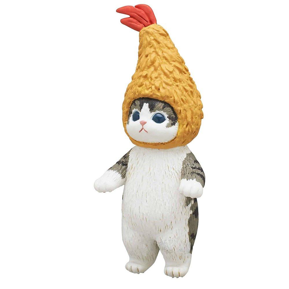 Official Mofusand Fried Shrimp Cat Blind Box figures featuring grey cats in fried shrimp costumes, perfect for aesthetic desktop decor