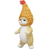 Mofusand Cat figurine wearing a  fried shrimp hat on a white background