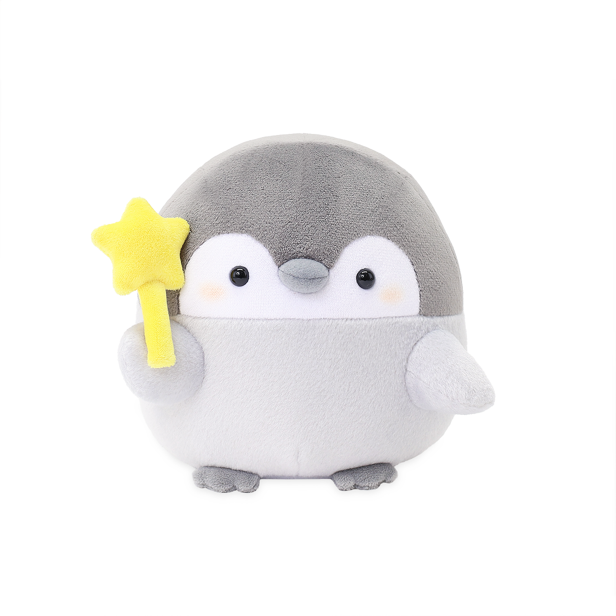 Officially licensed Spiralcute Koupen Chan Wizard Plush with star wand; a premium collectible mascot for adult penguin lovers. This high-quality grey baby penguin toy is a must-have for dedicated Sanrio and Japanese character enthusiasts seeking authentic emotional support items.