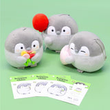 Officially licensed Spiralcute Koupen Chan Plush Collection featuring the cute grey penguin with a clover wand, star magic wand, red mug, balloon mascot, flower bouquet mascot, and pink heart mascot keychain. A premium full set for dedicated collectors and Japanese character fans seeking the ultimate kawaii plush collection.