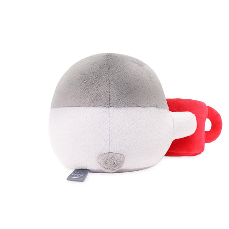 Nostalgic Y2K aesthetic Koupen Chan positive penguin for emotional support and anxiety relief. This soothing plush mascot with a coffee cup is designed for adult mental wellness, providing a sense of comfort and cozy healing.