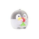 Official Koupen Chan Penguin Plush with flower bouquet  –Multi-purpose Koupen Chan mascot keychain with flower bouquet; designed to clip onto tote bags, backpacks, or sets of keys. Made with soft premium fabric and a sturdy silver chain for secure attachment. An ideal portable mental wellness tool for on-the-go healing.