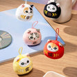 Officially licensed Mofusand Daruma Nyan Plush Keychain Blind Box showing round plush cats in colorful Daruma doll suits alongside a fortune paper slip