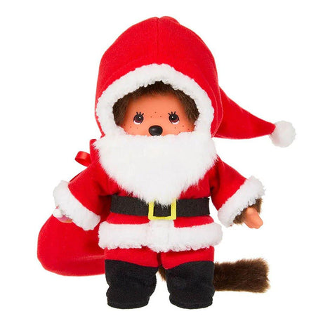 Officially licensed by Sekiguchi Japan, Limited Edition Mochhichi boy dressed in Santa Clause outfit, put on a Santa beard and holding Santa's sack. Monchhichi boy santa crafted from soft plush materials with a vinyl face and freckles make Monchhichi so cute. He’s perfect for cuddling, displaying, or gifting to Monchhichi fans of all ages. ideas holiday gift or collectible figures with guaranteed authenticity.