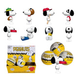 Officially licensed Peanuts surprise capsule figures, featuring an array of eight different Snoopy mini figures hidden in mystery blind capsules