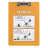 Officially licensed Peanuts wooden clipboards showing classic comic strip art featuring Snoopy, Lucy, and Woodstock
