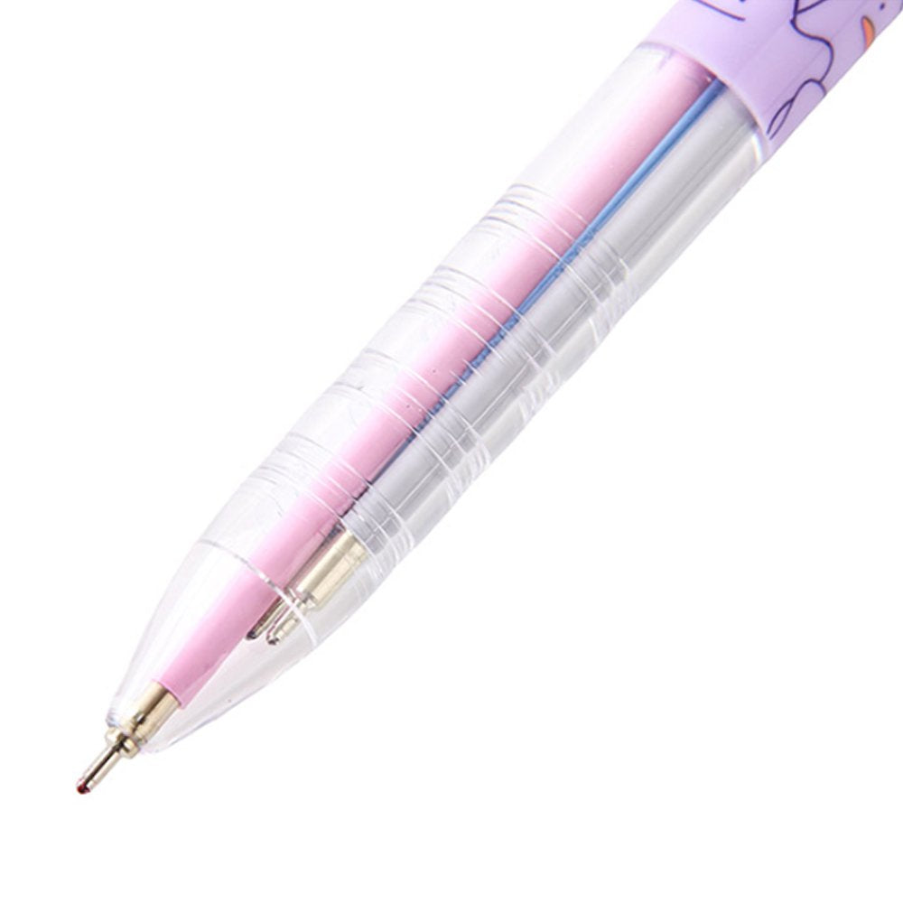 An officially licensed purple Pokemon 3-color ballpoint pens featuring a 3D Ditto character topper and a 0.7mm tip, decorated with various Ditto expressions on the barrel.
