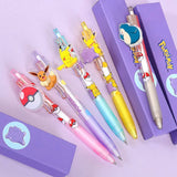 A full lineup of the officially licensed Pokemon mechanical pencil 7 blind boxes, featuring acrylic charm of Pikachu, Ditto, Eevee, Snorlax, and Pokeball