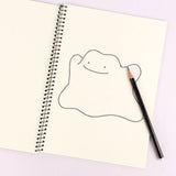 A set of four officially licensed Pokemon spiral notebooks featuring Ditto and Pikachu, with Ditto's transformation into Pikachu.