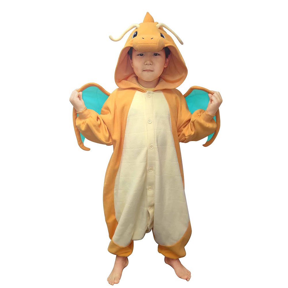 Pokemon Dragonite onesie on a white background