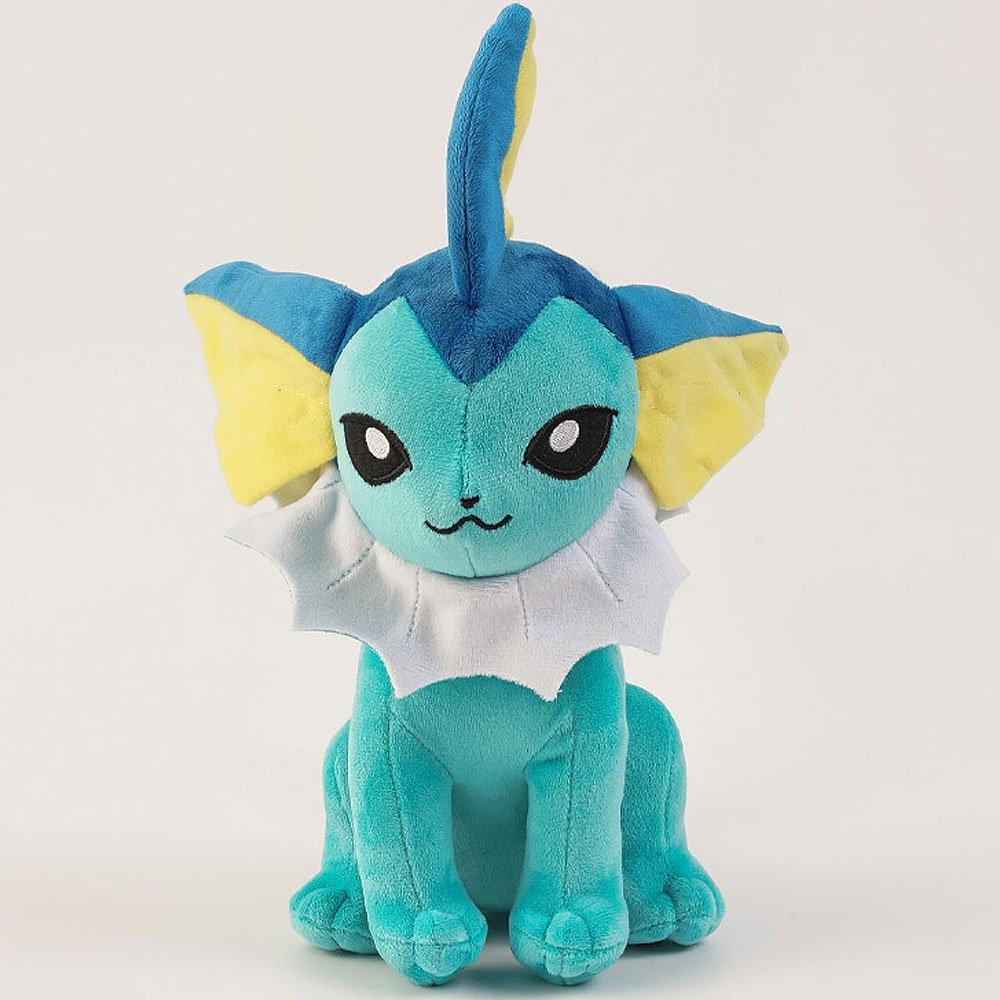 Pokemon Vaporeon Plush toy of a blue and yellow creature on a white background