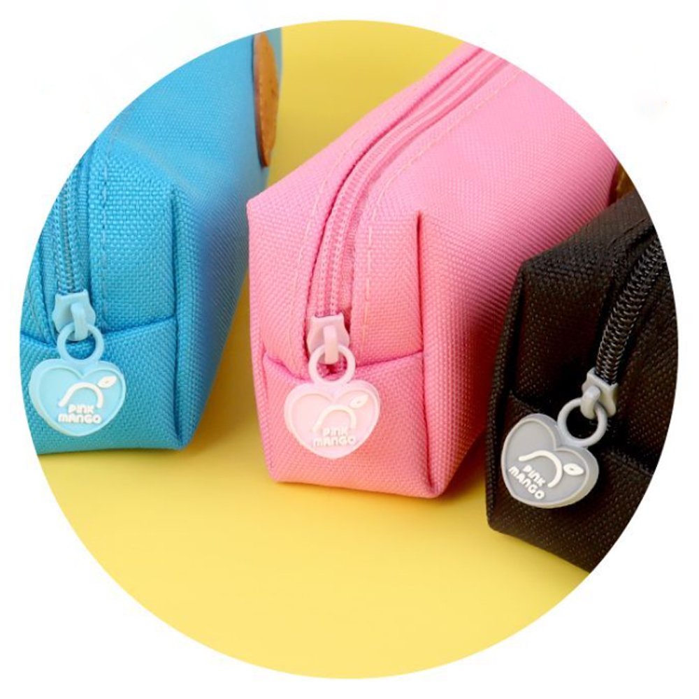 Three officially licensed Sanrio fabric pencil cases featuring stitched faux-leather character patches.