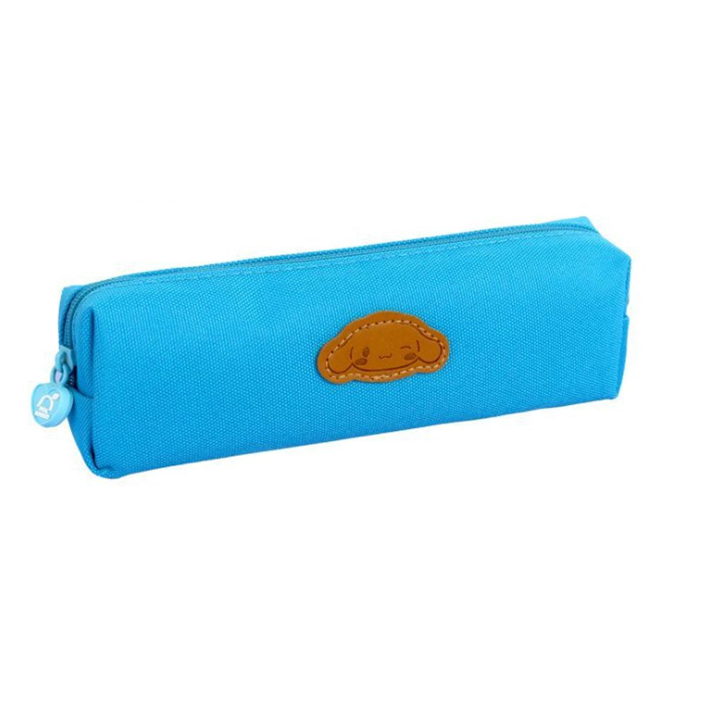 Three officially licensed Sanrio fabric pencil cases featuring stitched faux-leather character patches.