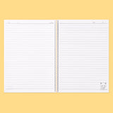 An officially licensed Sanrio three colorful spiral notebooks featuring Chococat, Hangyodon, and Usahana, comes with lined paper and a subtle character illustration in the bottom corner