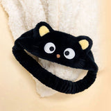 Officially licensed Sanrio Chococat black plush cleansing spa headband with 3D ears and embroidered face